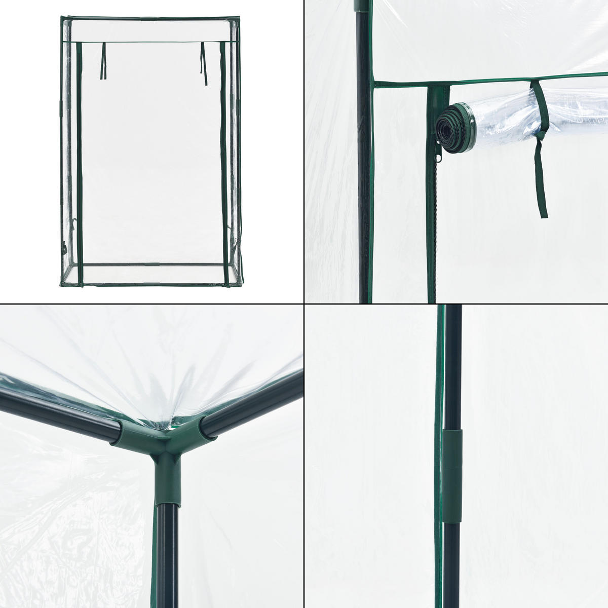 GEWÄCHSHAUS Terzigno - Transparent, Kunststoff (100/150/50cm) - [en.casa]