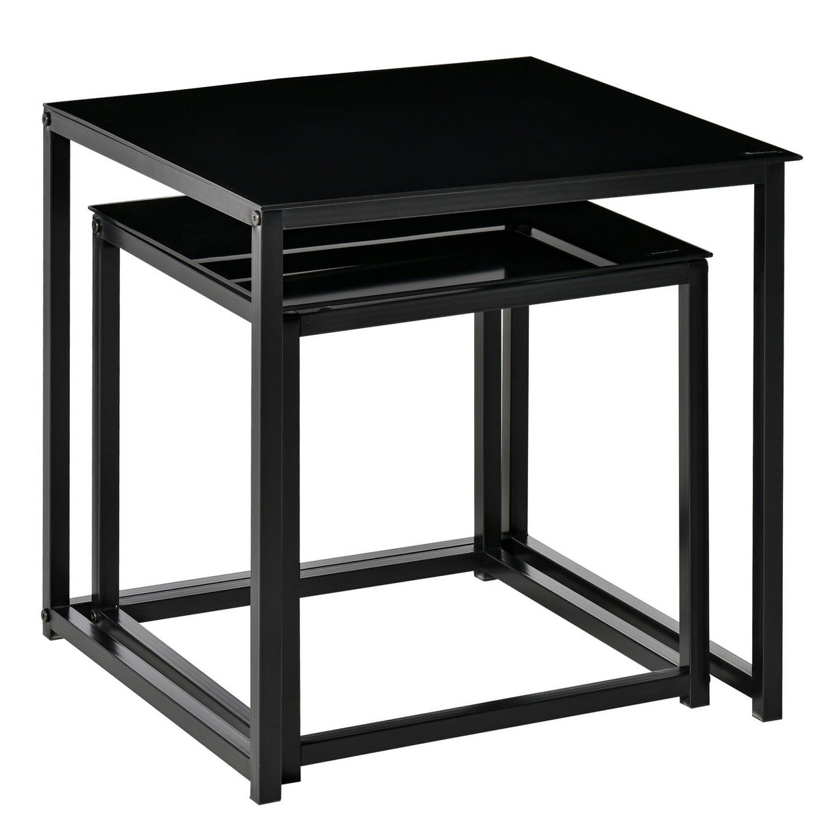BEISTELLTISCH Schwarz 2 Stück - Schwarz, Naturmaterialien (50/50/52cm) - GiPP