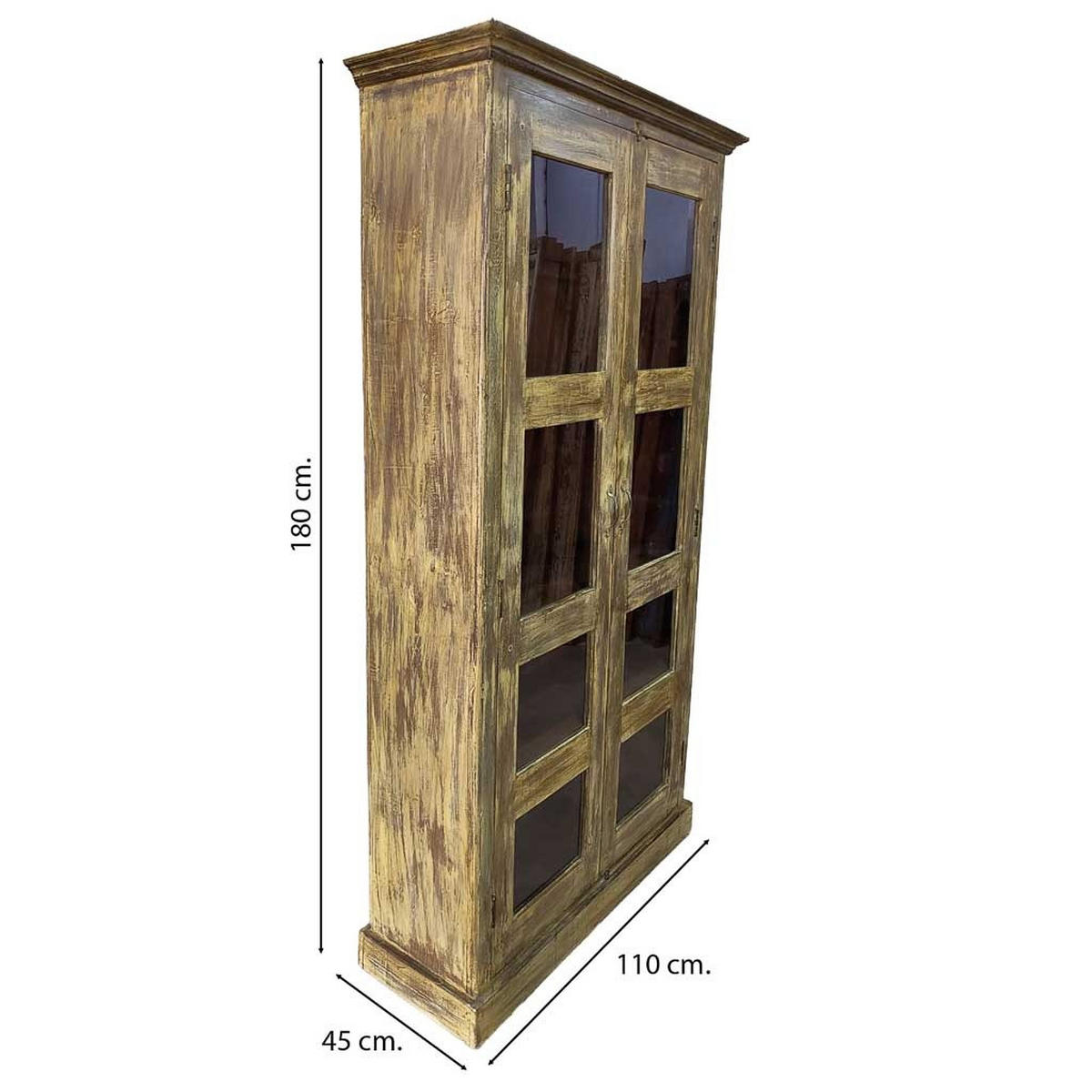 VITRINE aus Holz, 110x40x45cm - Braun, Holz (110/180/45cm) - Wanderlust