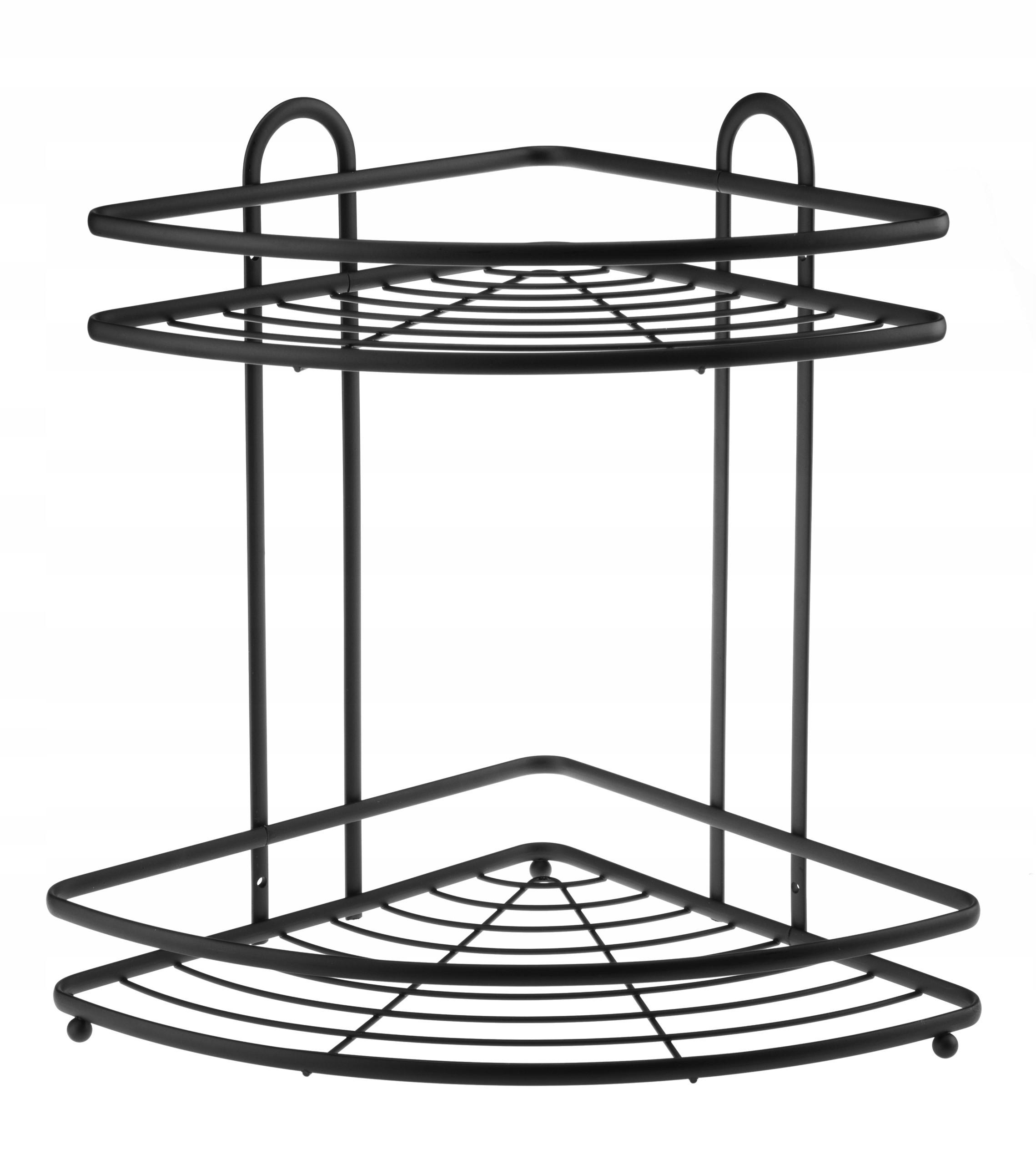 BADEZIMMER-ECKREGAL, schwarz - Schwarz, Metall (26/33cm) - KADAX