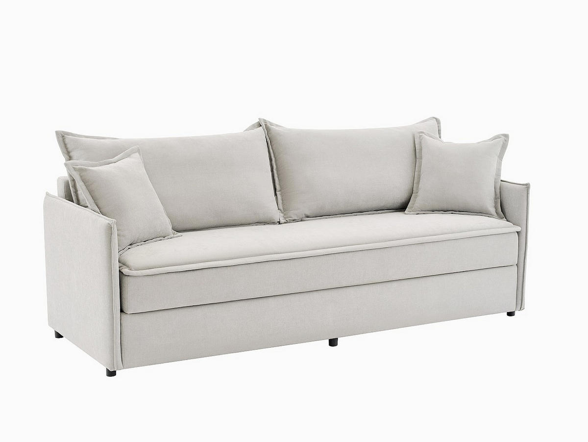 SCHLAFSOFA - 3 Personen - stoff - beige Seraba - Beige, Kunststoff/Textil (204/92/82cm) - Vente-Unique