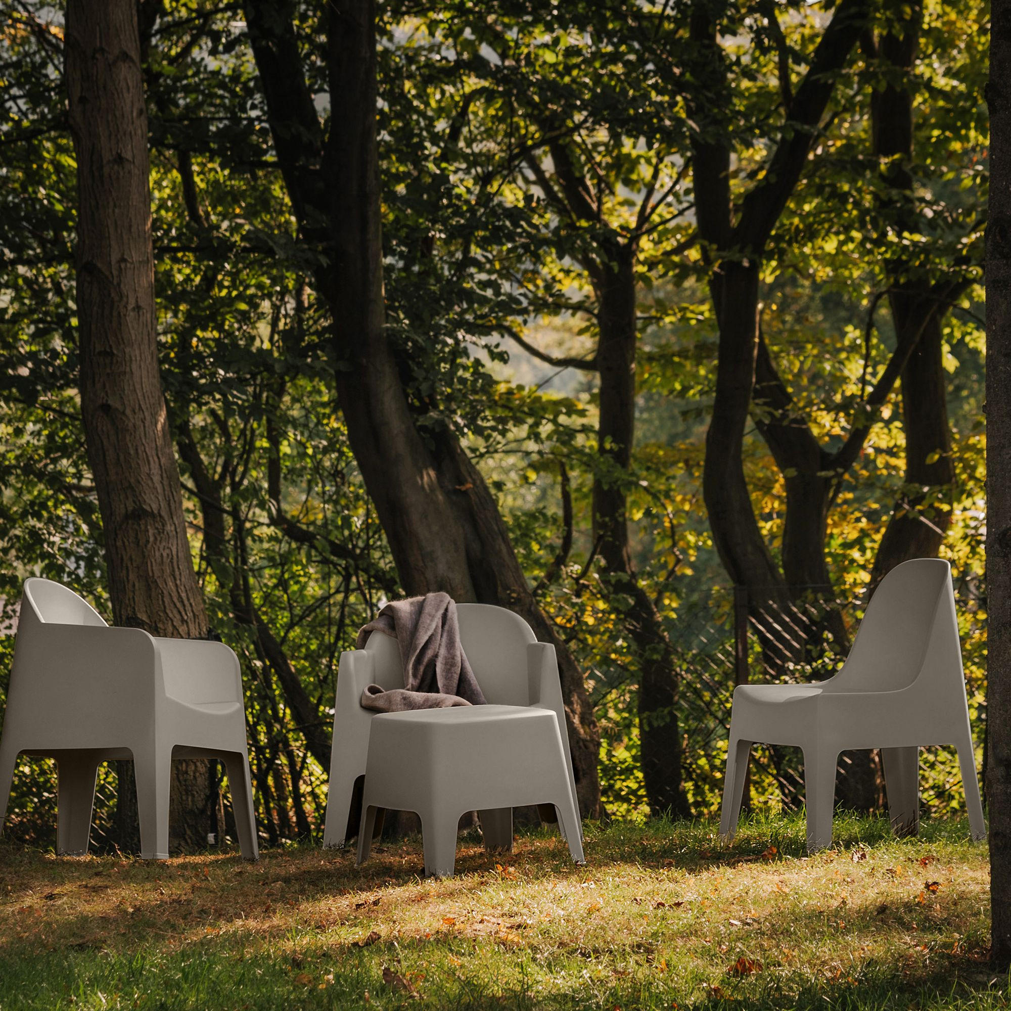 GARTENMÖBEL-SET MALUS, 3-tlg - Graubraun, Kunststoff - KONSIMO®