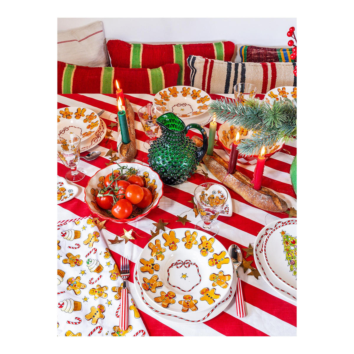 GESCHIRRTUCH Lebkuchen Cupcakes in Bunt - 50 x 70cm - Multicolor, Papier (0.2/5cm) - Blond Amsterdam
