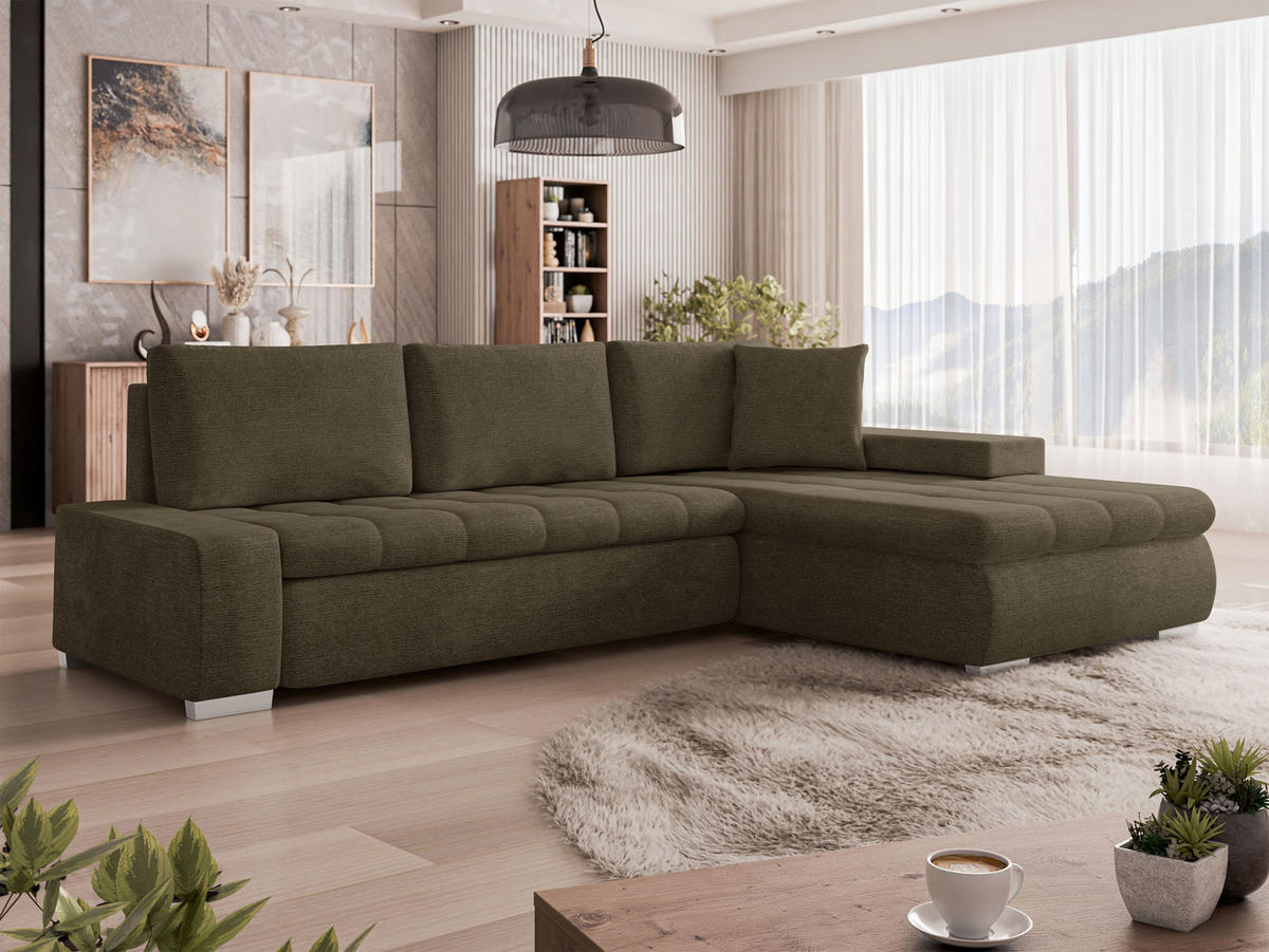ECKSOFA Orkan Mini - Bronzefarben, Holz/Textil (265/185cm) - MIRJAN24