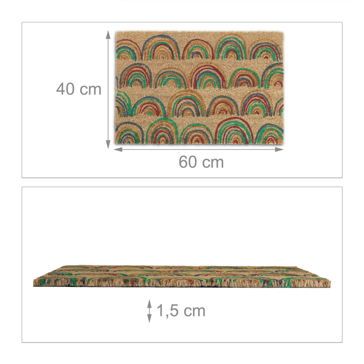 FUSSMATTE - Multicolor, Kunststoff/Textil (60/40cm) - Relaxdays