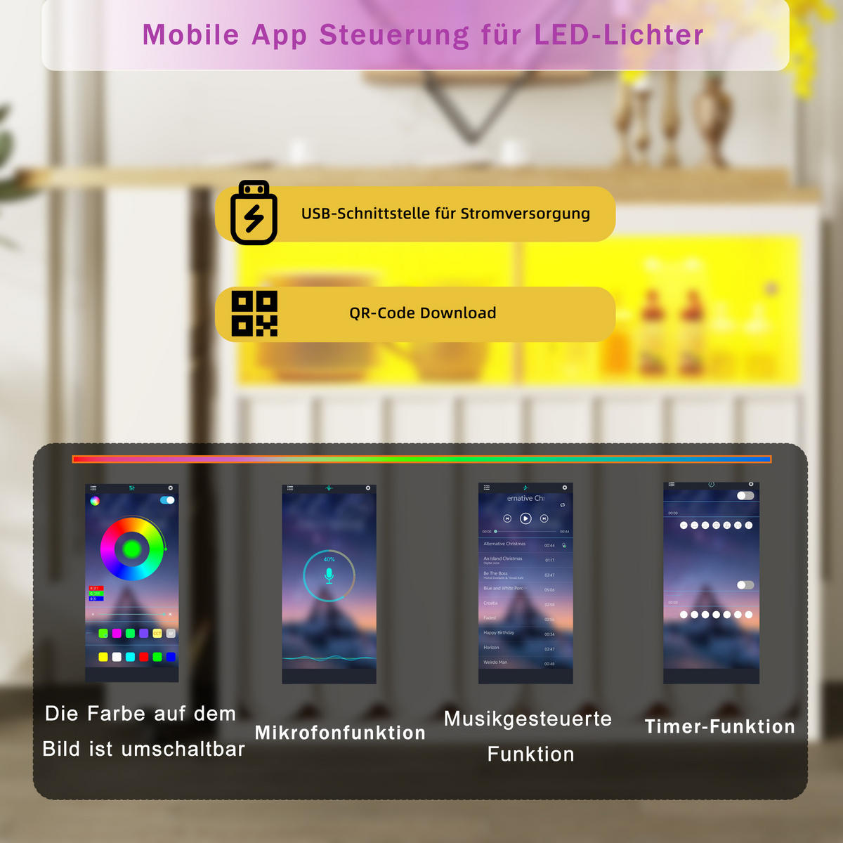 BARTISCH Ausziehbar 135-205cm LED Stauraum Weiß - Weiß, Glas (39/135/100cm) - FLIEKS
