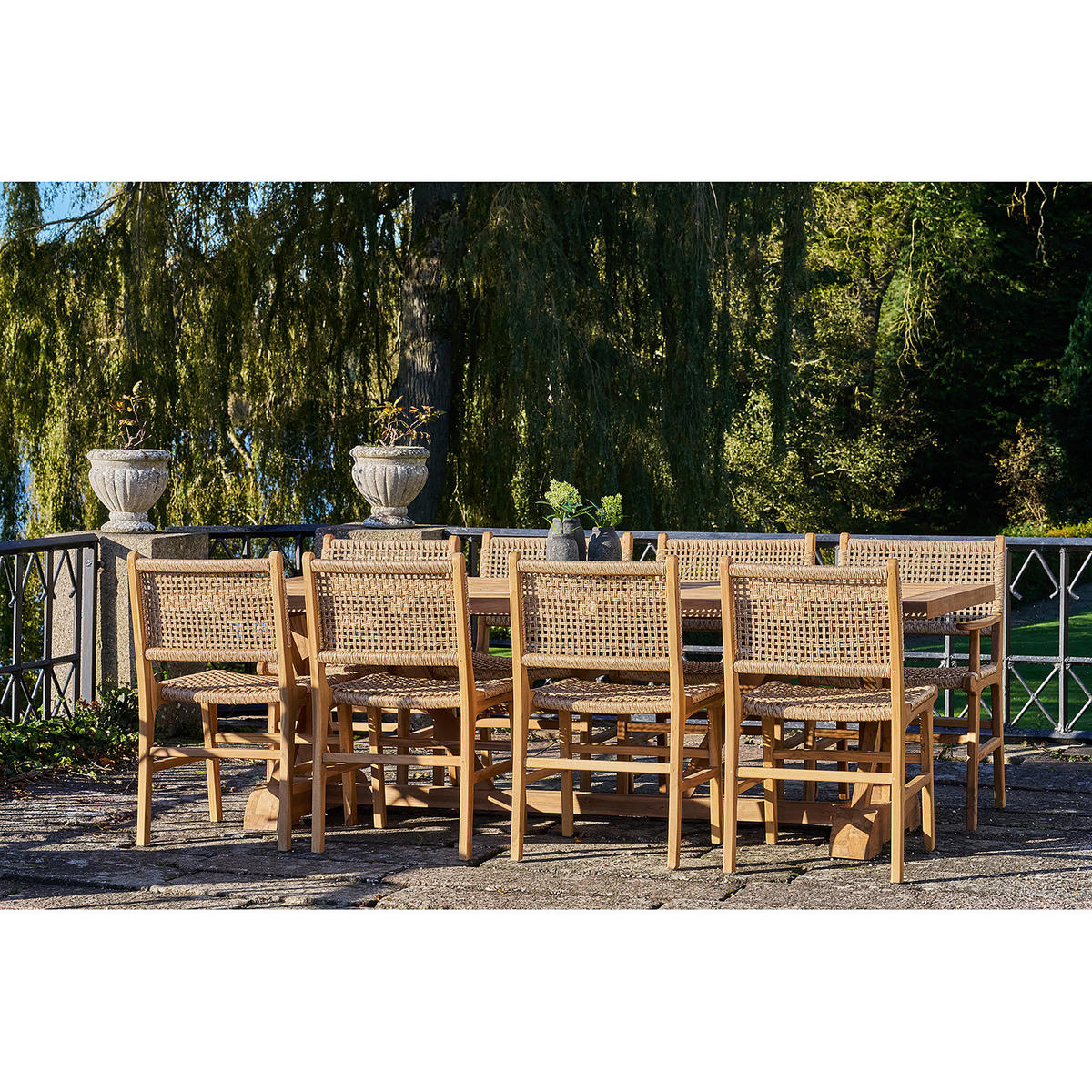 GARTENSTUHL - 2er-Set - Braun - Rattan - Massivholz - 50 x 90 x 56 cm - Braun, Naturmaterialien/Holz (50/90/56cm) - home24
