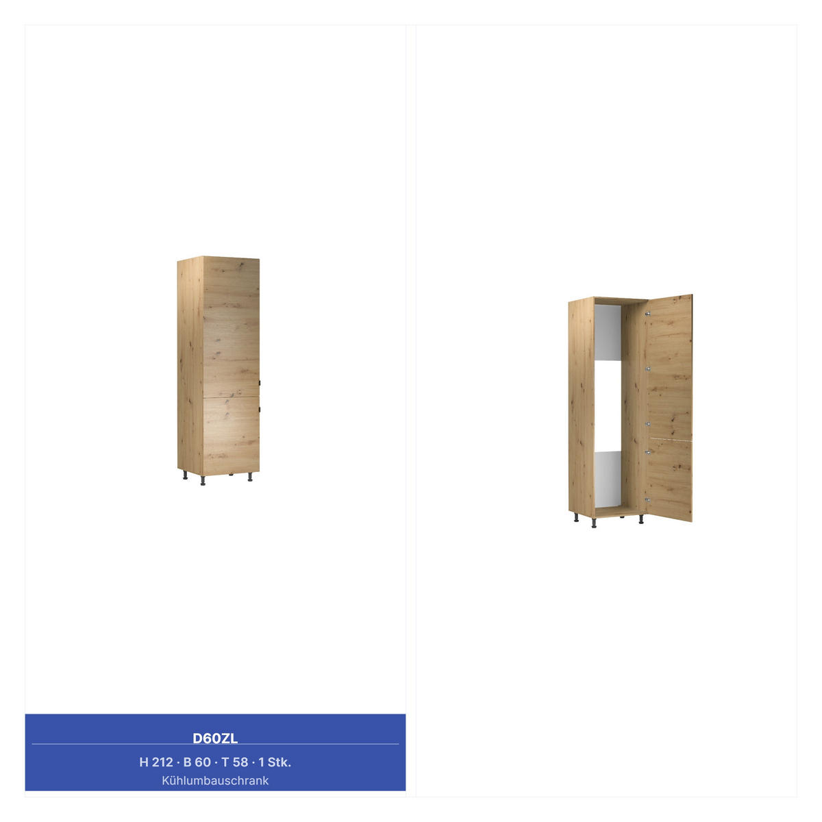 WINKELKÜCHE 320cm x 260cm- Langen KL14-M320 - in Artisan Eiche - Eiche Artisan, Holz/Holzwerkstoff (580/212/58cm)