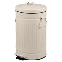 ABFALLEIMER VINTAGE, 12 Liter, Metall, beige - Beige, Metall (25.5/42.5/31.5cm) - eluno