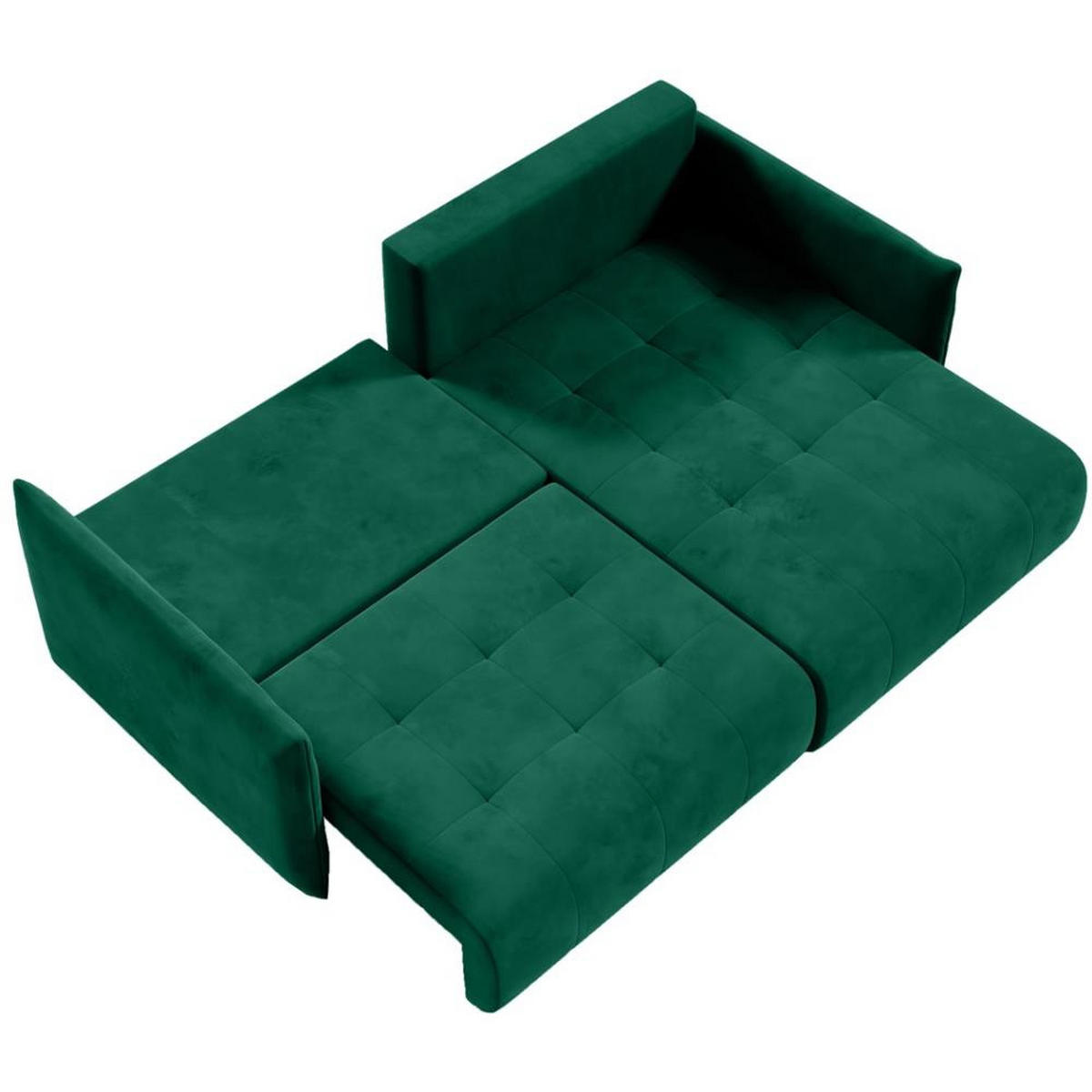 ECKSCHLAFSOFA Henry Mini grün rechts - Schwarz/Grün, Kunststoff/Textil (221/153cm) - Beautysofa