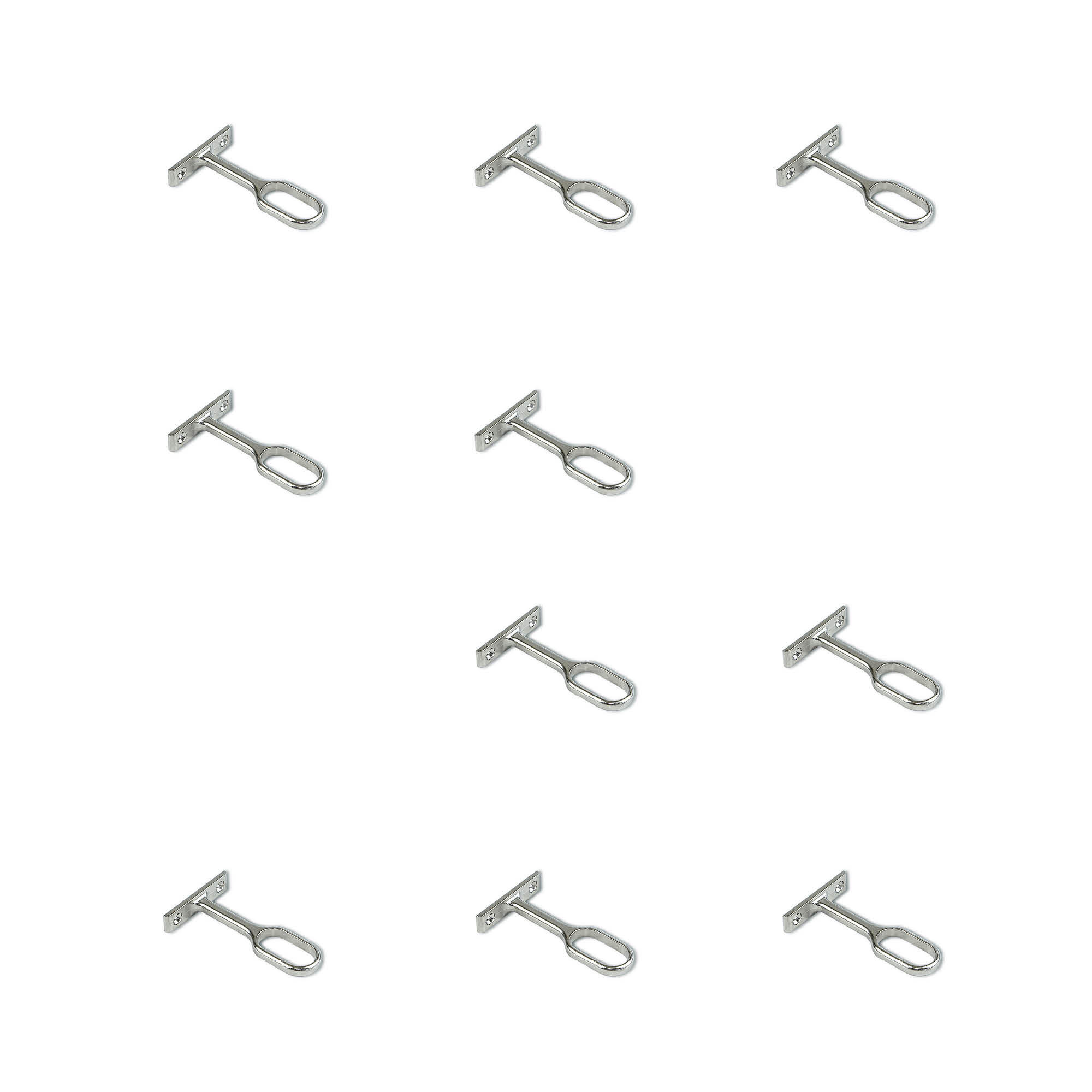 MITTELSTÜTZEN für Garderobenstange, Zamak, Vernickelt 10er-set - Nickelfarben, Kunststoff (4.6/8/1.1cm) - EMUCA