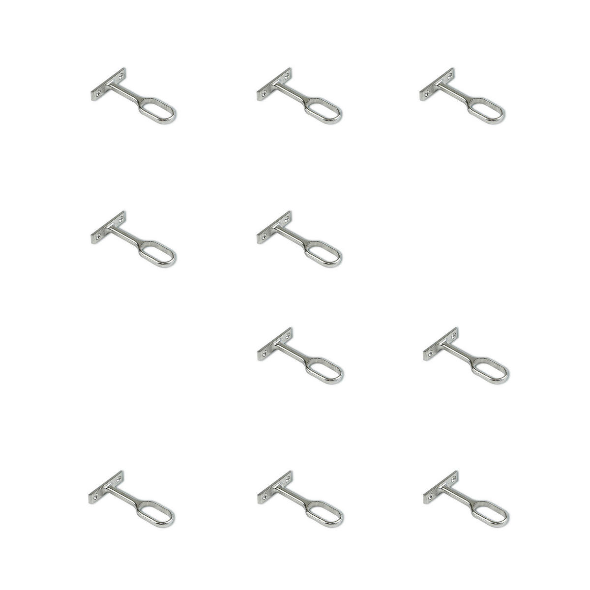 MITTELSTÜTZEN für Garderobenstange, Zamak, Vernickelt 10er-set - Nickelfarben, Kunststoff (10/4/16cm) - EMUCA
