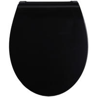 WC-SITZ mit Absenkautomatik Flat Schwarz - Schwarz, Holzwerkstoff (38/6/47cm) - Sanilo