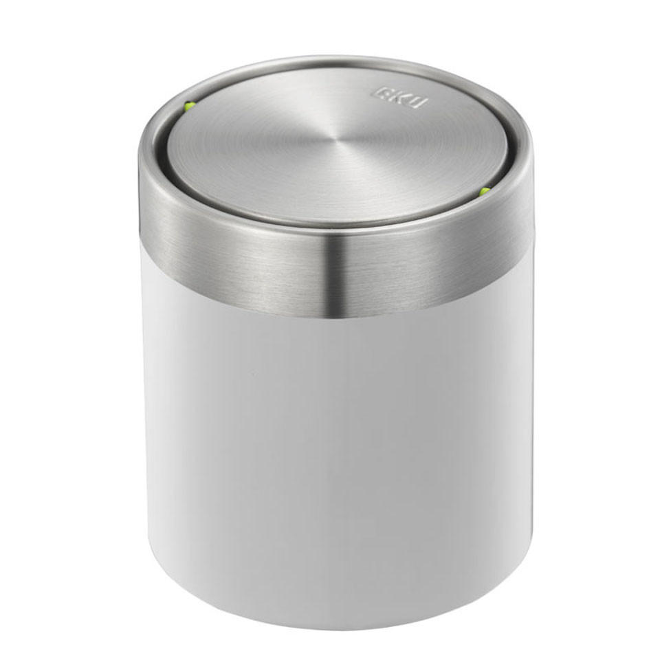 MÜLLEIMER 1,5 Liter 13,8x12 cm Edelstahl & Weiß - Weiß, Metall (12/13.8/12cm) - PROREGAL
