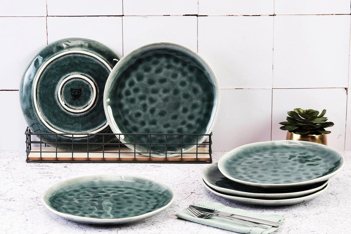 TELLER Moon Ø28,5cm - 6er-Set - Petrolfarben - Blau, Keramik (28.5cm) - Björn