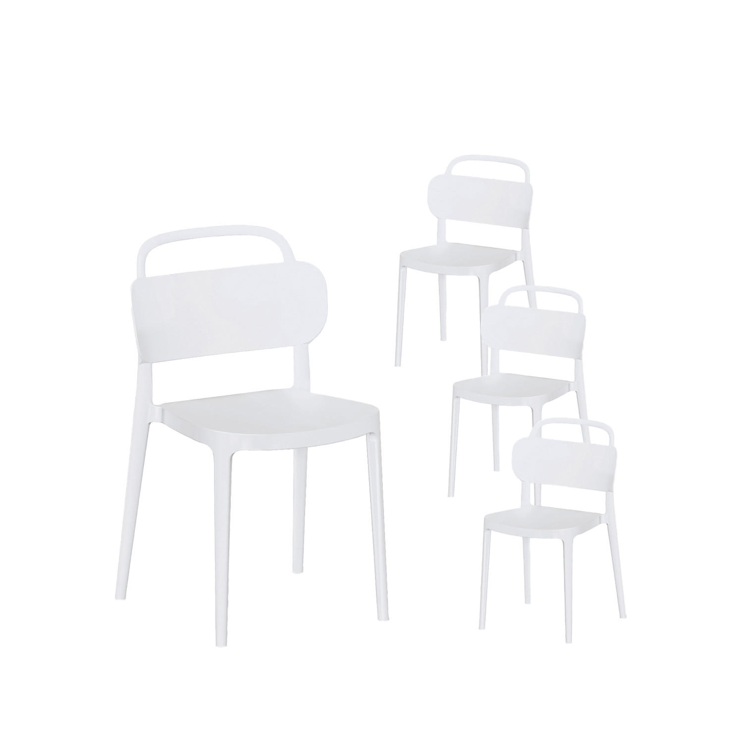 GARTENSTUHL Edda Weiß 47 cm x 78 cm 4er-Set - Weiß, Kunststoff (47/78/51cm) - Klast Home
