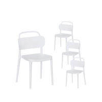GARTENSTUHL Edda Weiß 47 cm x 78 cm 4er-Set - Weiß, Kunststoff (47/78/51cm) - Klast Home