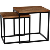 BEISTELLTISCH Bosse 2er Set eckig 48x38x47cm Holz Braun Kleiner - Braun, Holz (38/48/47cm) - DELUKE