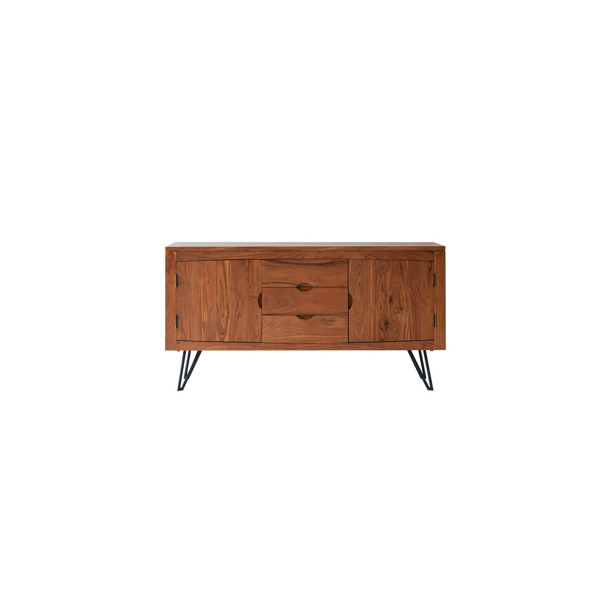 SIDEBOARD Bonnie Braun aus Akazie - Braun, Holz (150/77/45cm) - Tikamoon
