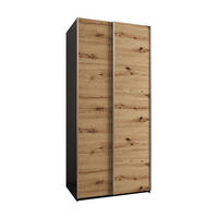 SCHWEBETÜRENSCHRANK 245,5/110/64 2-türig - Silberfarben/Schwarz, Holz/Metall (110/245/64cm) - Abiks Möbel