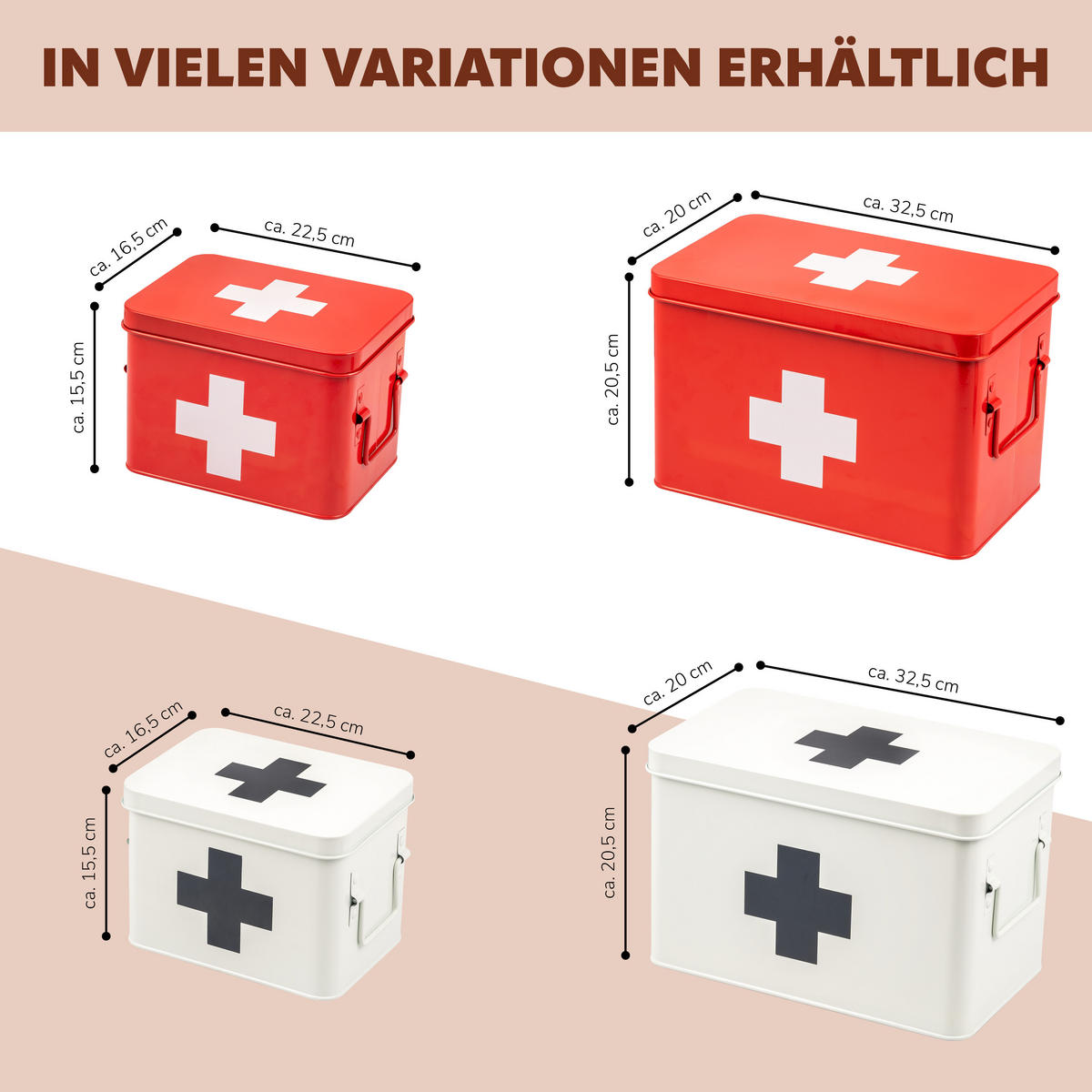 MEDIZINBOX, rot, Metall - Rot, Metall (22.5/15.5/16.5cm) - eluno