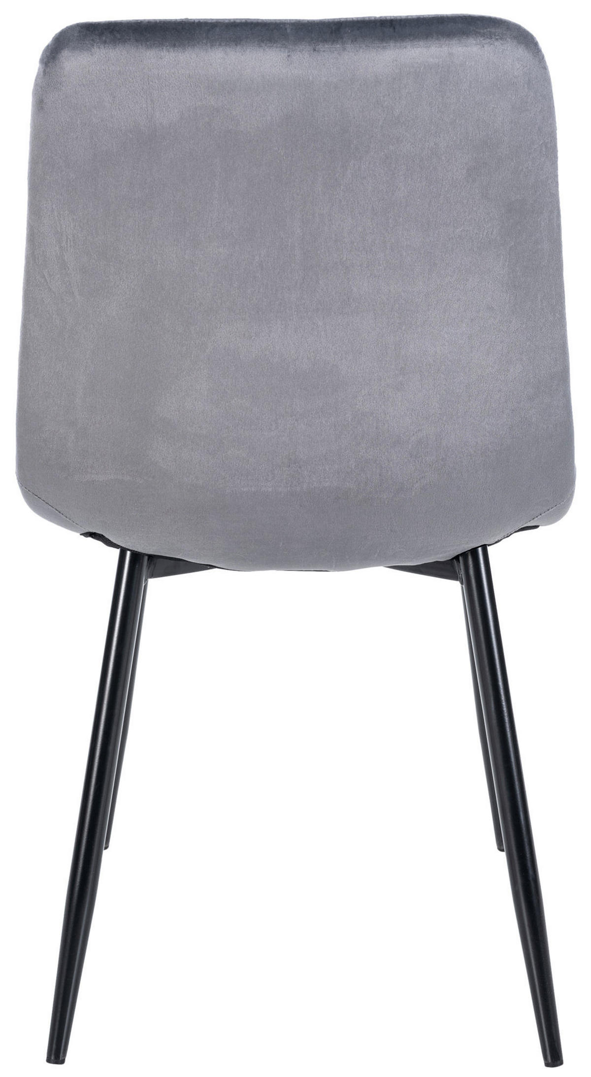 ESSZIMMERSTUHL Atina Samt, Gestell Metall Schwarz Dunkelgrau - Dunkelgrau/Schwarz, Textil/Metall (45/84/55cm) - TPFLiving