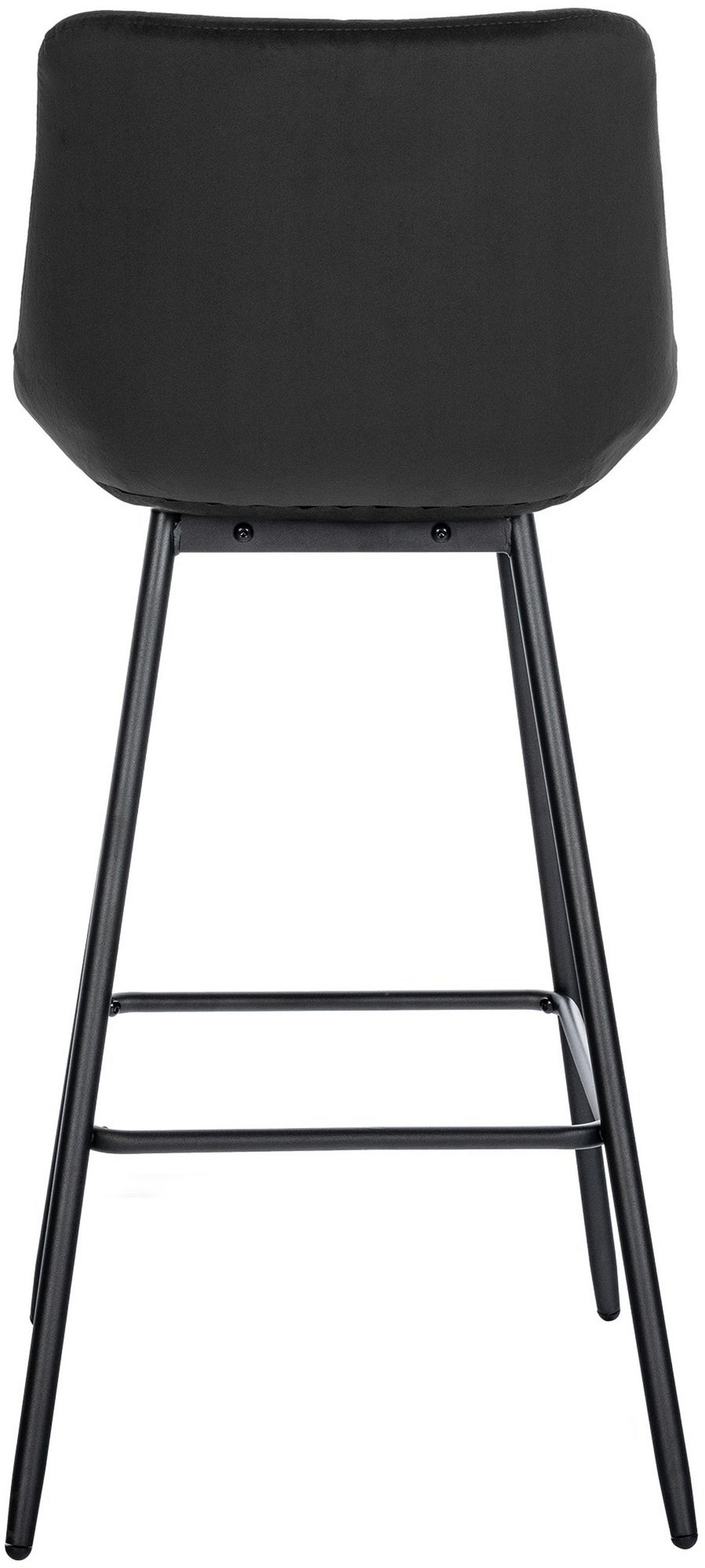 BARHOCKER Welton Samt schwarz - Schwarz, Textil/Metall (49/104/56cm) - TPFLiving