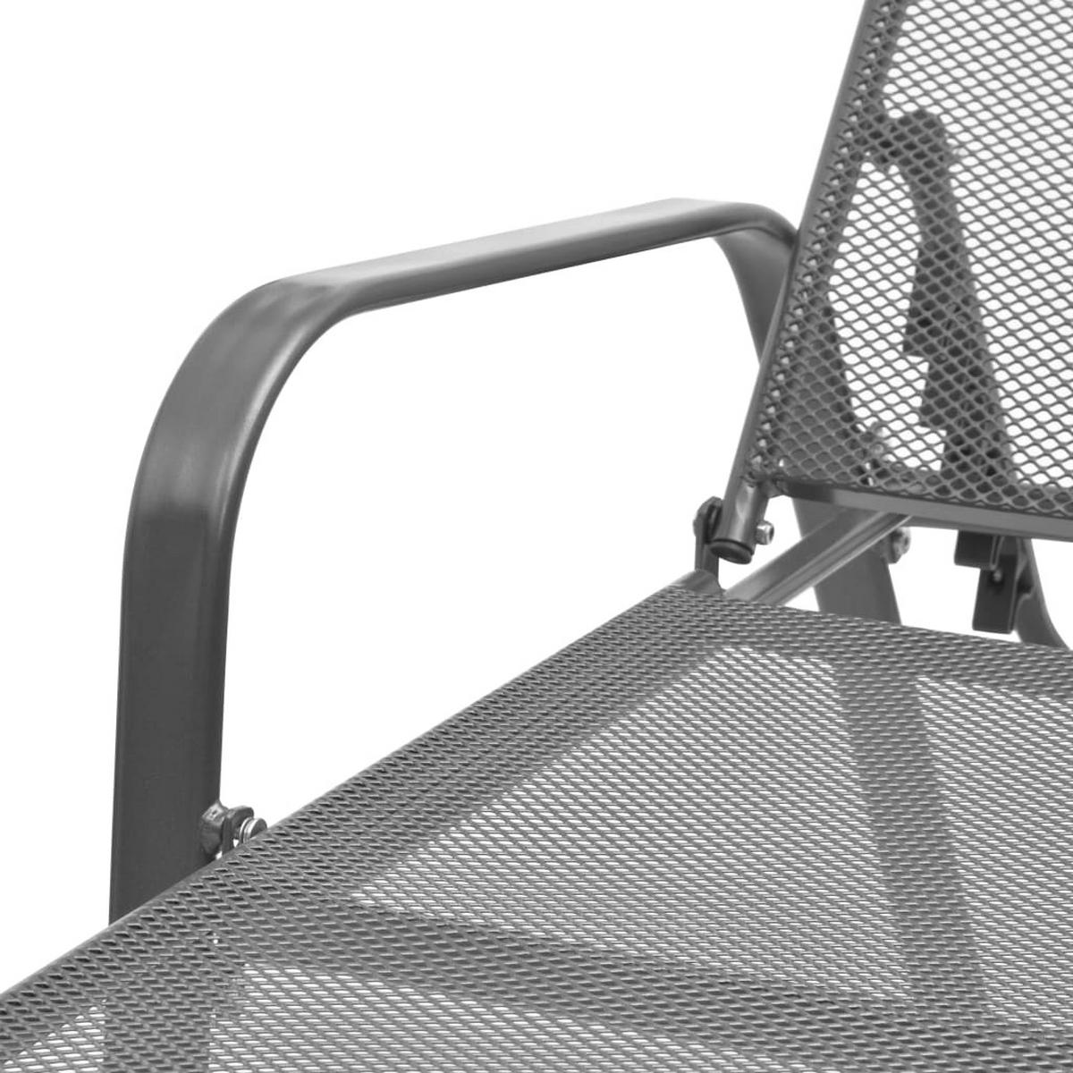 SONNENLIEGE Stahl Anthrazit - Anthrazit, Metall (183/103/66cm) - vidaXL