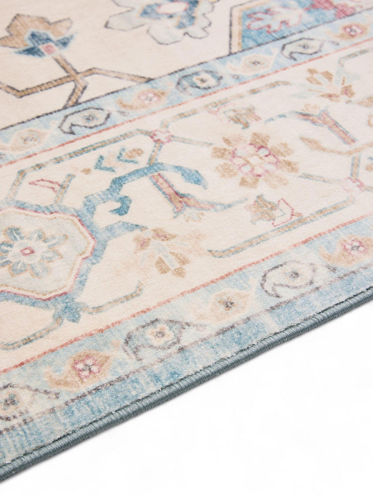 VINTAGE-TEPPICH Miray waschbar 120/170 cm - Blau/Multicolor, Kunststoff (120/170cm) - benuta Nest