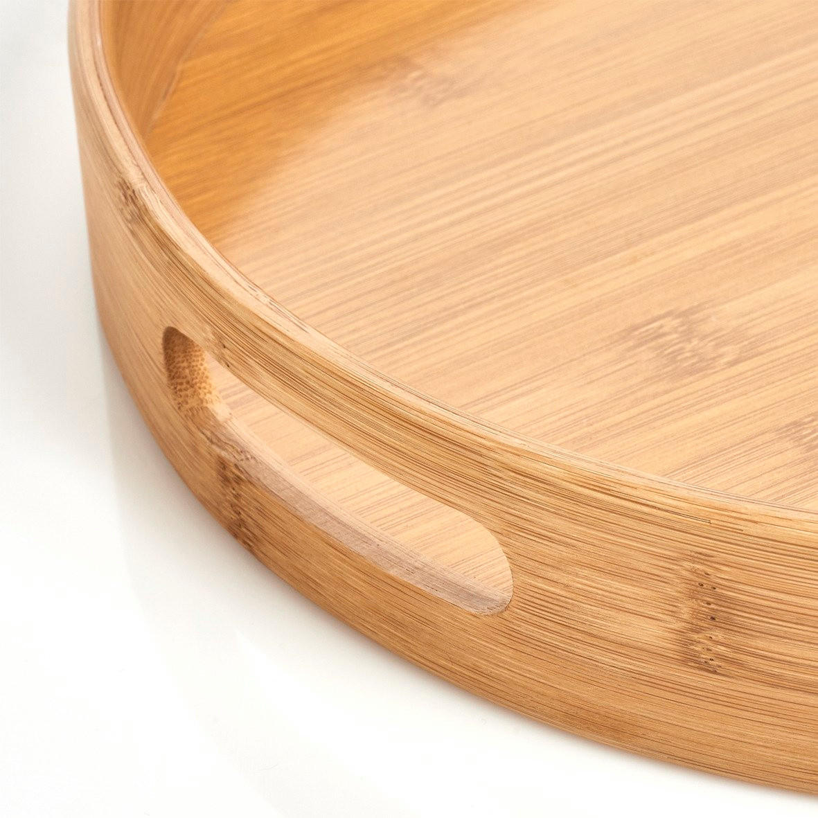 SERVIERTABLETT aus Bambus rund Braun 38/38/5 cm - Braun, Naturmaterialen (38/5/38cm) - ZELLER