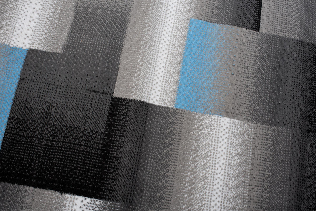 TEPPICH MAYA Blau Vierecke Streifen Verwischt 160/230 cm - Blau, Textil (160/230cm) - Tapiso