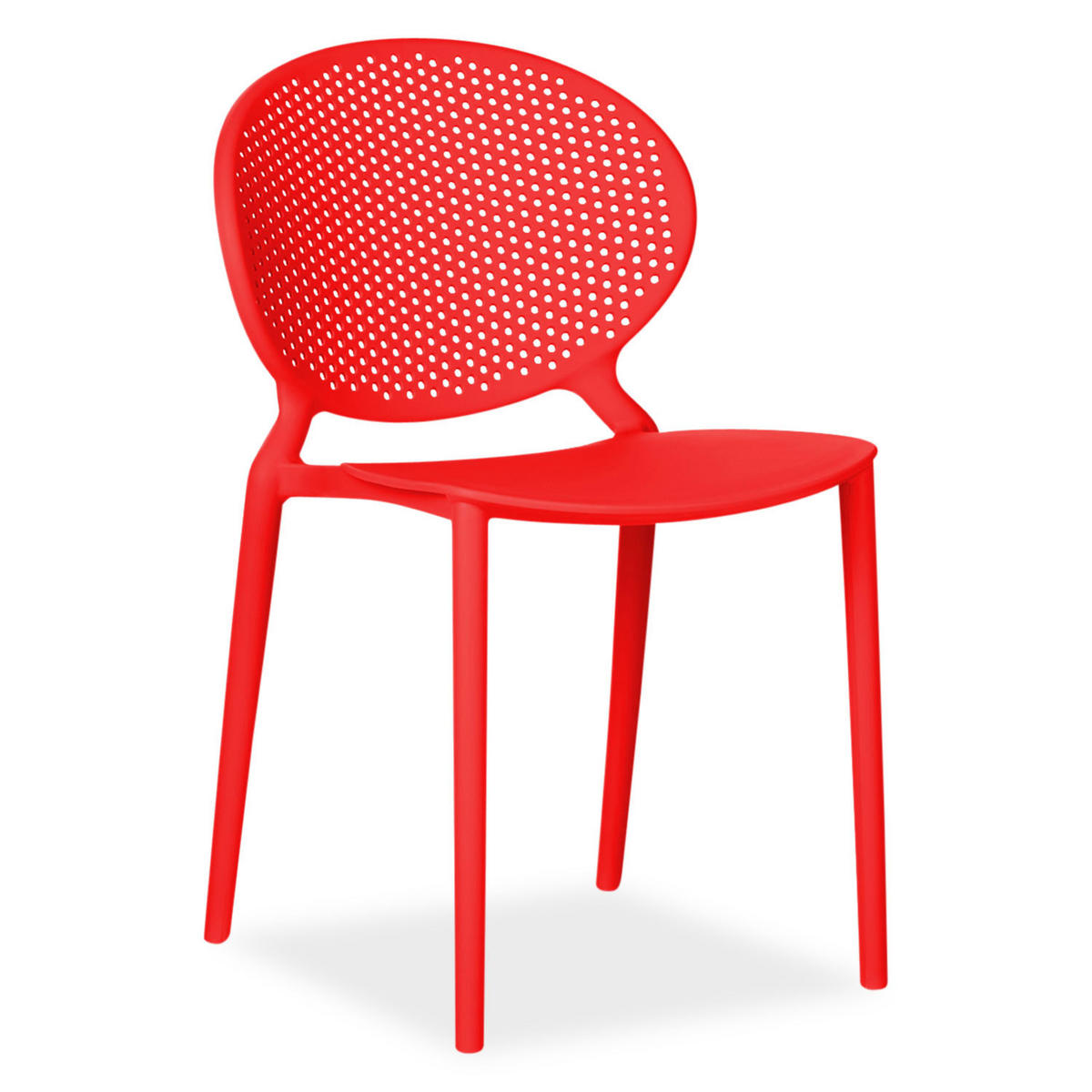 GARTENSTUHL 4er-Set Kunststoff Rot - Rot, Kunststoff (41/77/48cm) - Homestyle4u