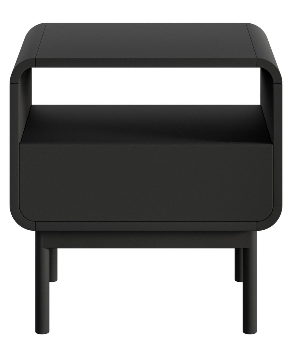 NACHTTISCH ORO Schwarz mit Schublade 54 cm - Schwarz, Holz/Holzwerkstoff (53.8/61.1/40cm) - Selsey