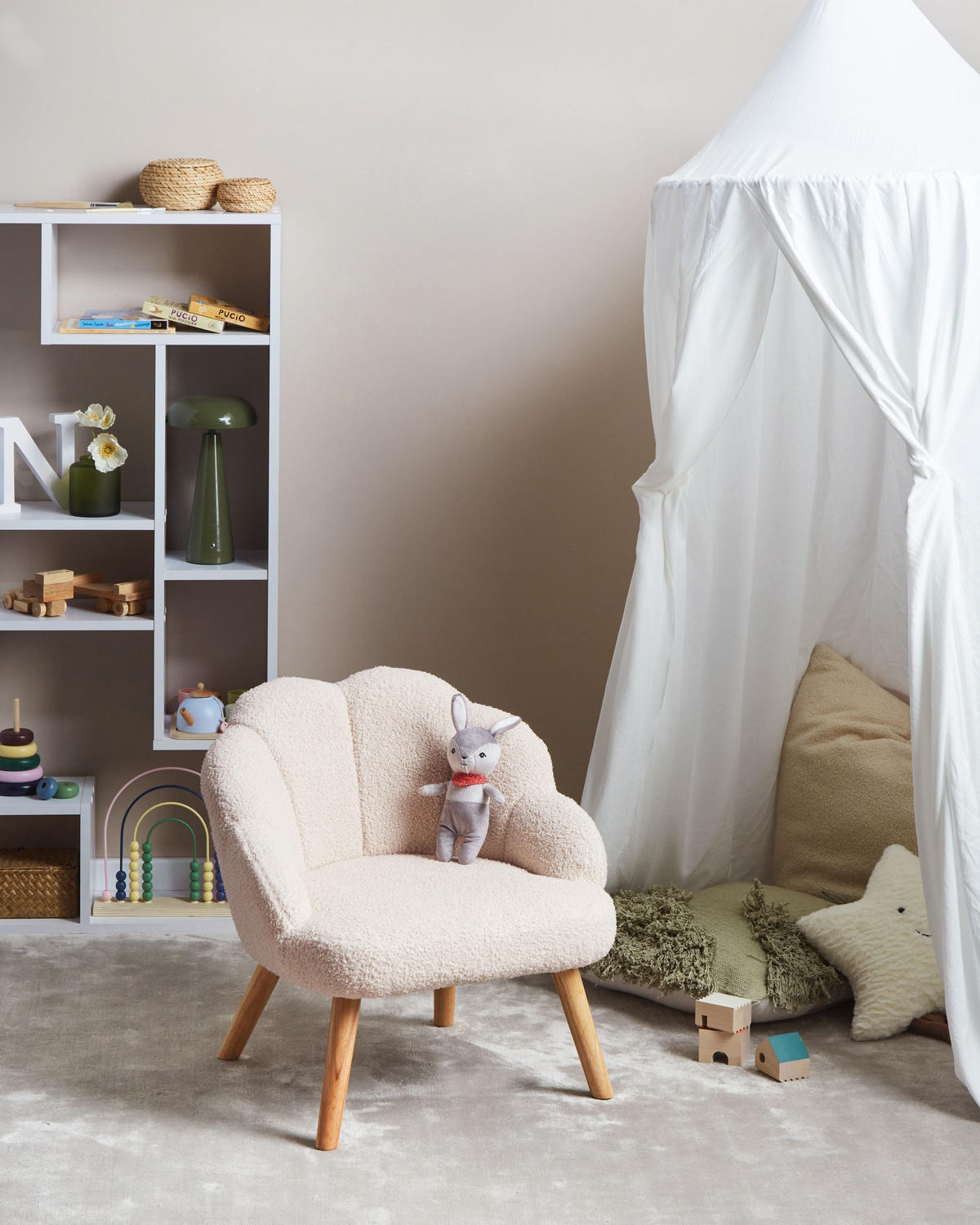 KINDERSESSEL Beige Miland - Beige/Braun, Textil (50/55/53cm) - Beliani