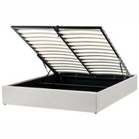 BETT mit Stauraum 160/200 cm Hellbeige Dinan - Beige, Textil (160/200cm) - Beliani