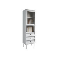 STANDVITRINE Valerio - Schwarz/Weiß, Holzwerkstoff/Kunststoff (52/180/39cm) - MIRJAN24