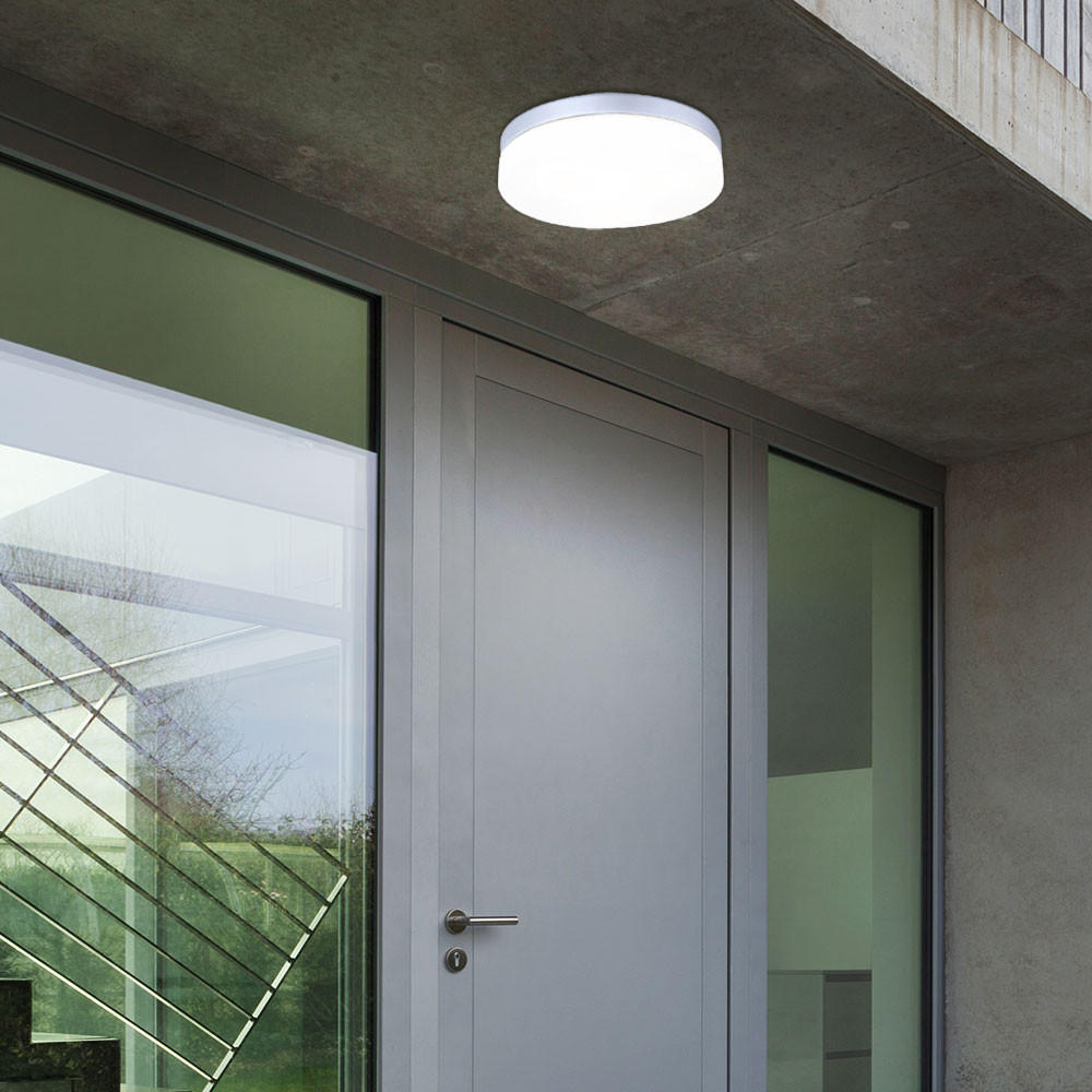 LED AUSSENDECKENLEUCHTE Alu Silber - Silberfarben, Glas (30/30/7cm) - Globo Lighting
