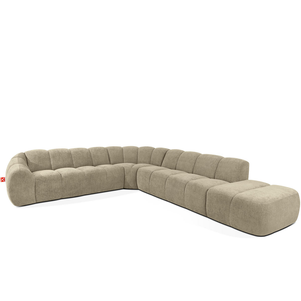 ECKSOFA RECHTS FLAVA, Sandfarben - Sandfarben, Holz/Holzwerkstoff (310/354cm) - KONSIMO®