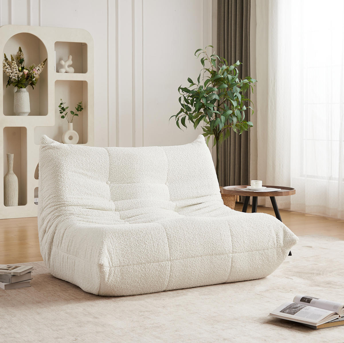 SOFA aus Chenille Beige ohne Montage - Beige, Kunststoff (99/83/127cm) - Beauniv