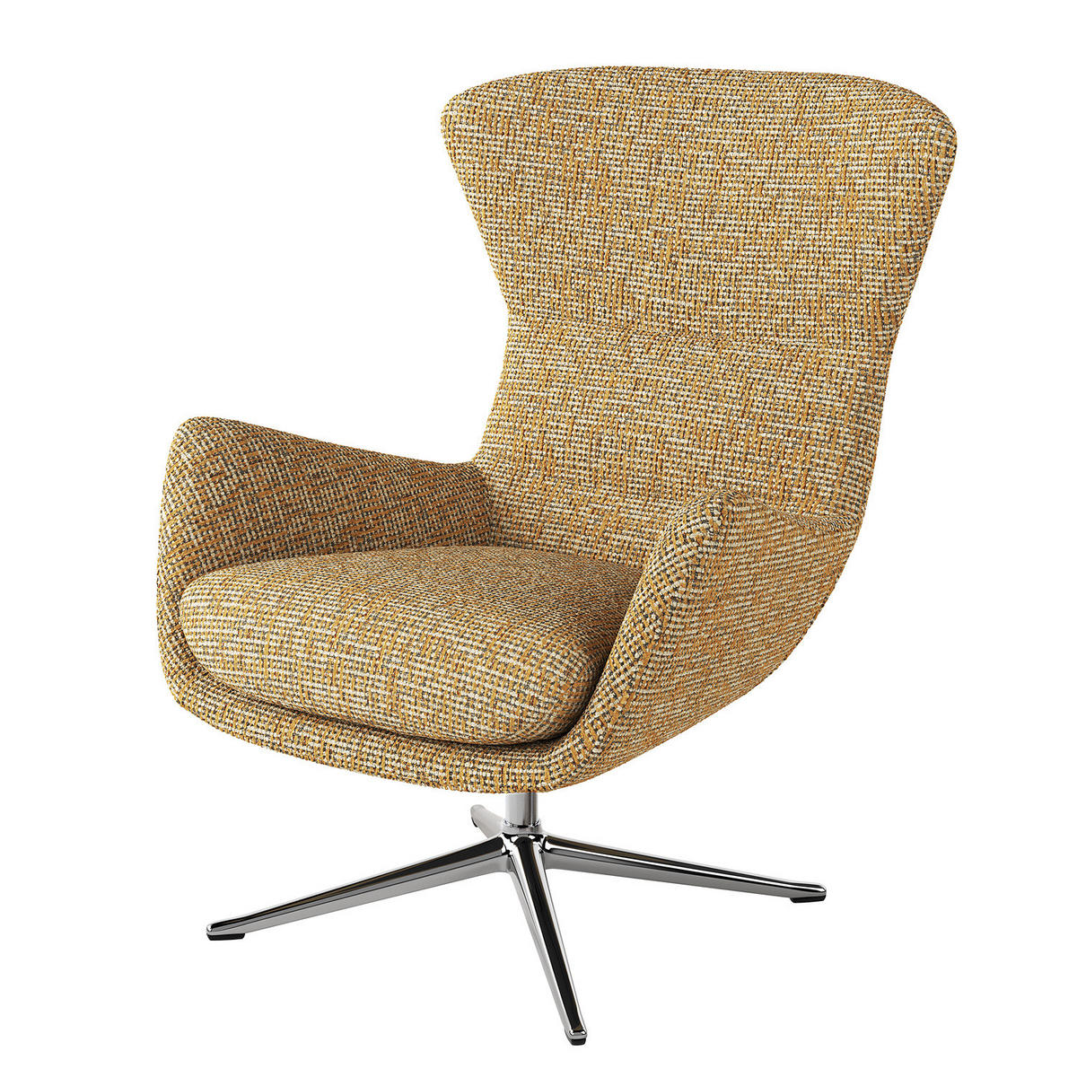 SESSEL mit Kreuzfuß - Chromfarben/Honig, Textil/Metall (84/99/96cm) - home24