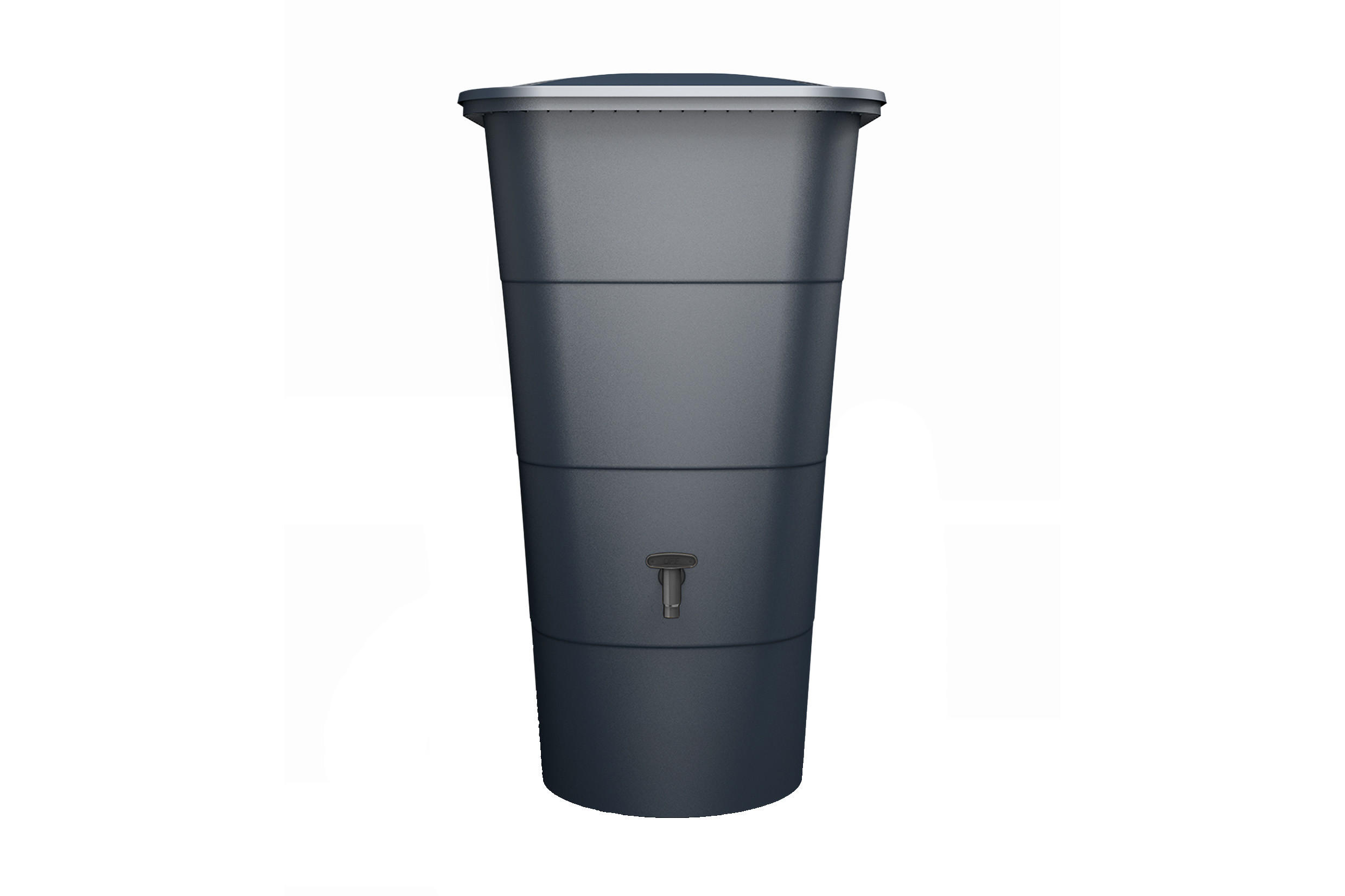 REGENTONNE eckig 200 L graphite grey inkl. Deckel und Hahn - Grau, Kunststoff (59.8/107/59.8cm) - GARANTIA