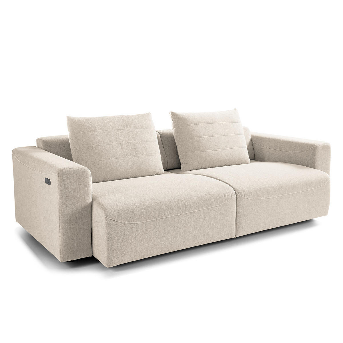 3-SITZER SOFA - Webstoff - Beige, Textil (233/83/100cm) - home24