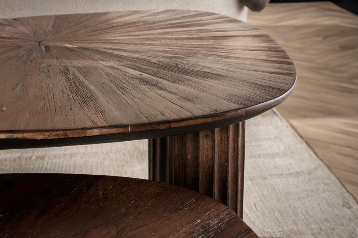 COUCHTISCH INKA 2ER SET Braun Teakholz - Braun, Teakholz/Holz (76/61/38cm) - KAWOLA