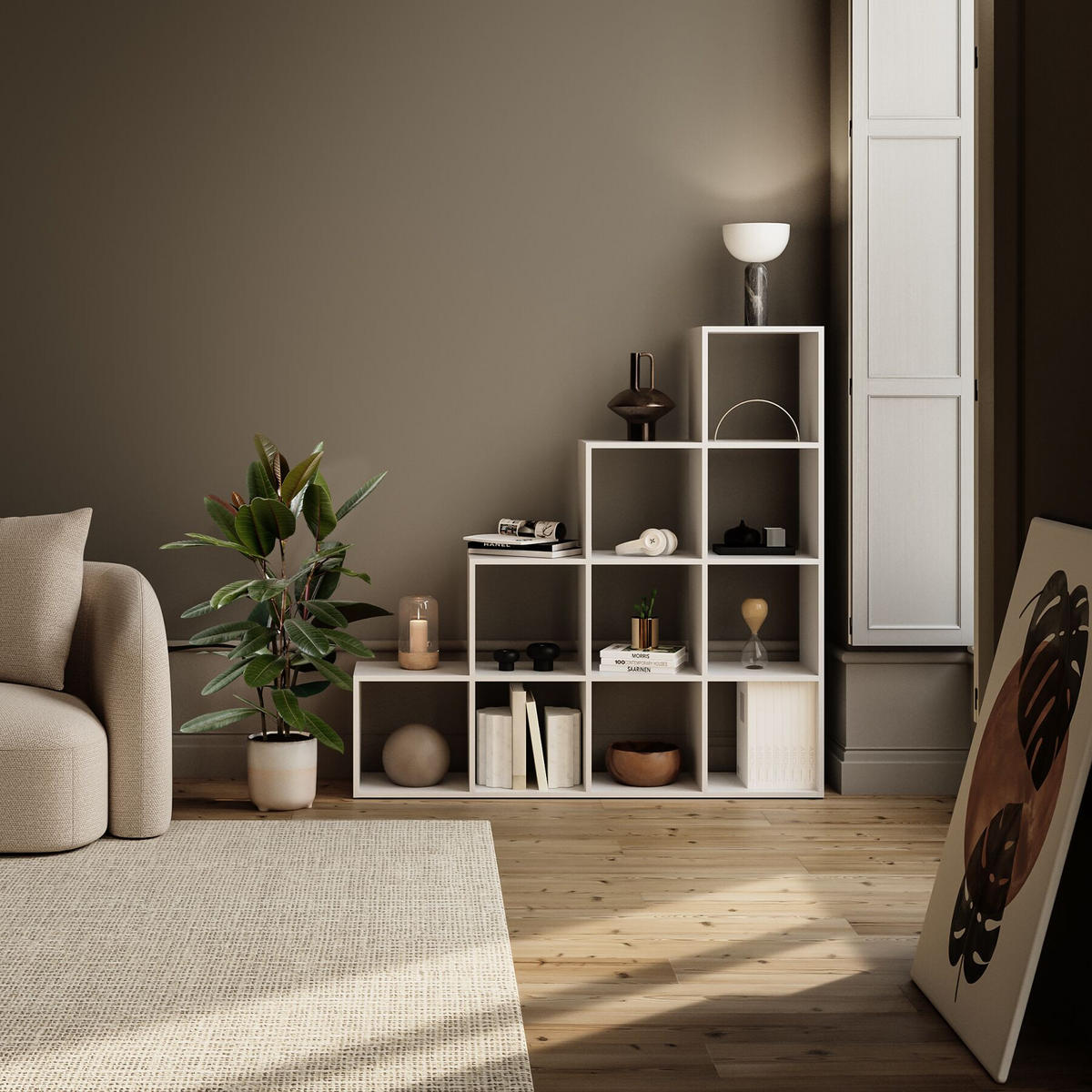 BÜCHERREGAL Talisa,130 x 29 cm x 130 cm,weiß - Weiß, Holzwerkstoff (130/130/29cm) - tectake