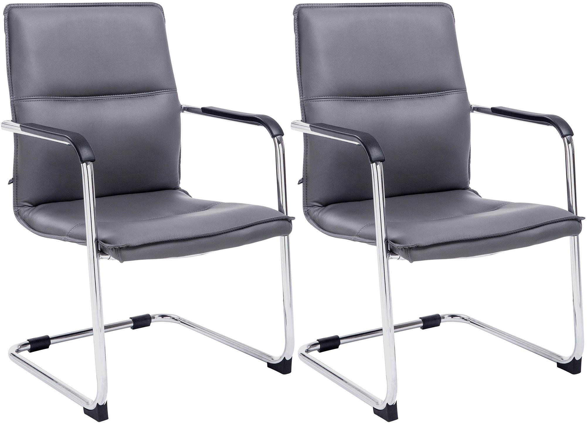 SCHWINGSTUHL 2er Set Lederlook Grau - Grau, Textil/Metall (57/92/59cm) - CLP