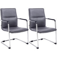 SCHWINGSTUHL 2er Set Lederlook Grau - Grau, Textil/Metall (57/92/59cm) - CLP