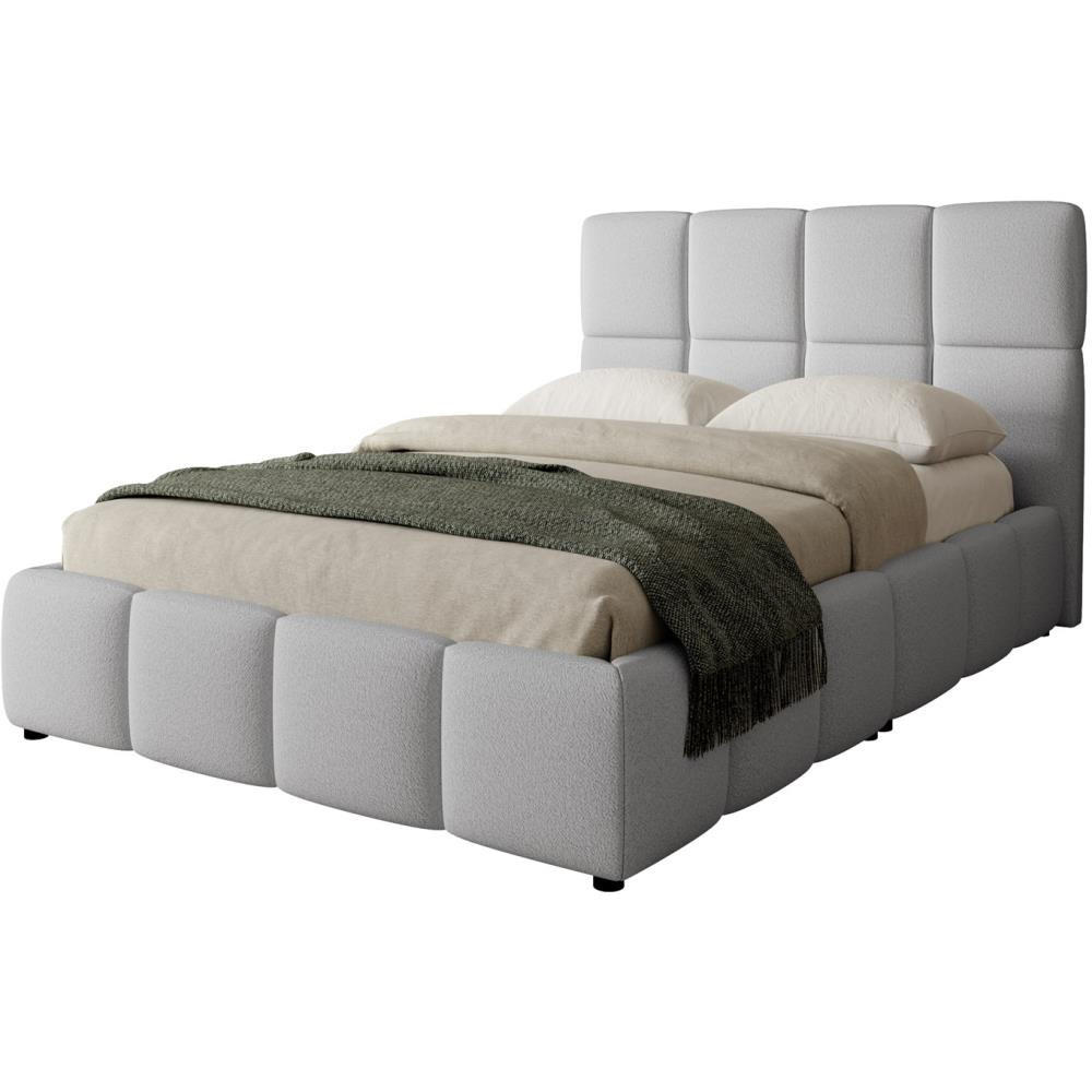 POLSTERBETT Nostro mit Bettkasten 160x200 cm hellgrau - Hellgrau/Schwarz, Textil (160/200cm) - Beautysofa