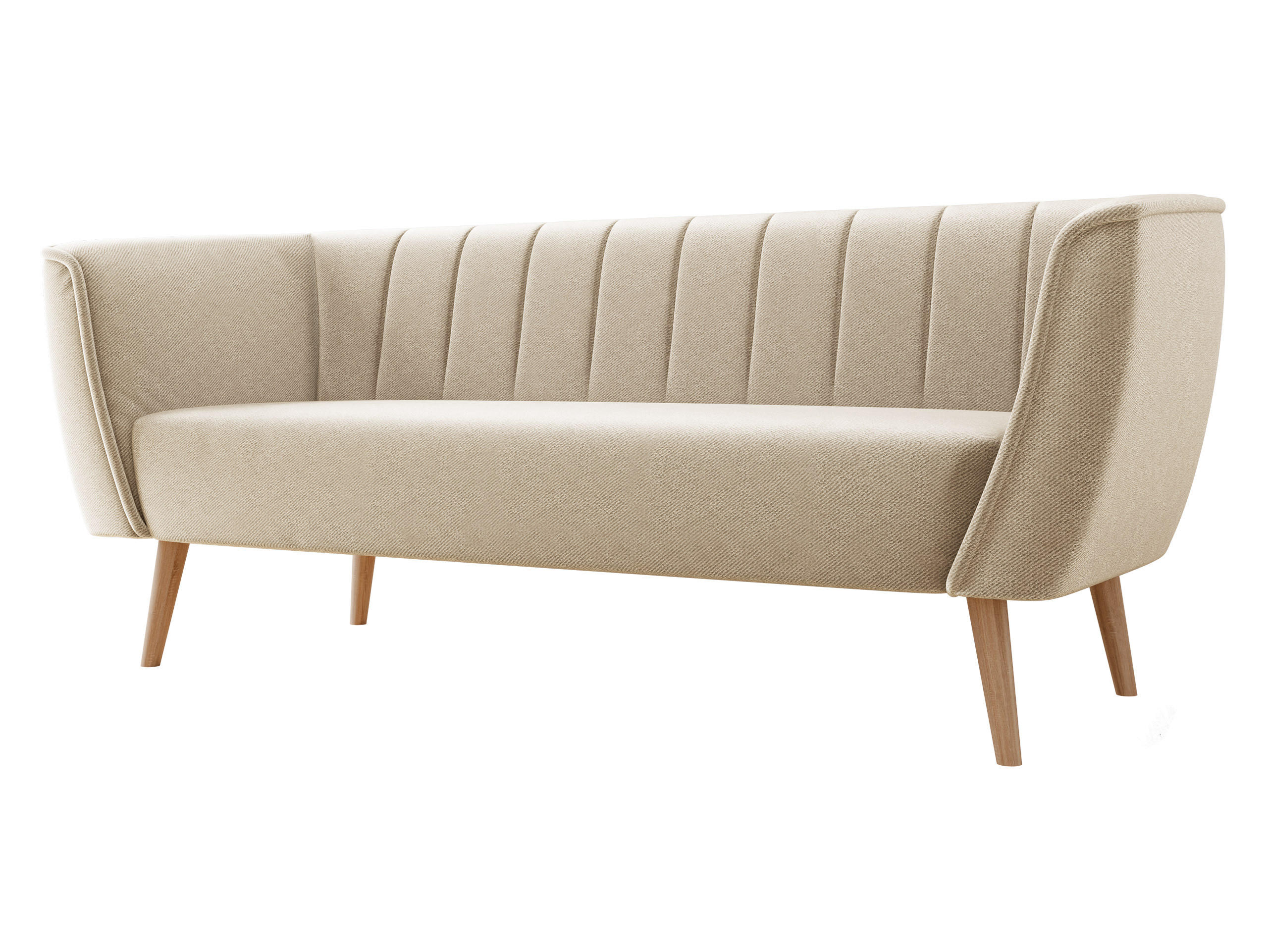 SOFA Pas 3 - Beige/Naturfarben, Holz/Textil (182/75/74cm) - MIRJAN24