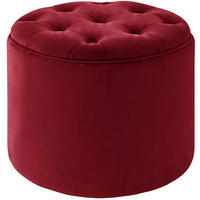SITZWÜRFEL rund Samt Rot - Rot/Schwarz, Holz/Textil (44/42/44cm) - CLP