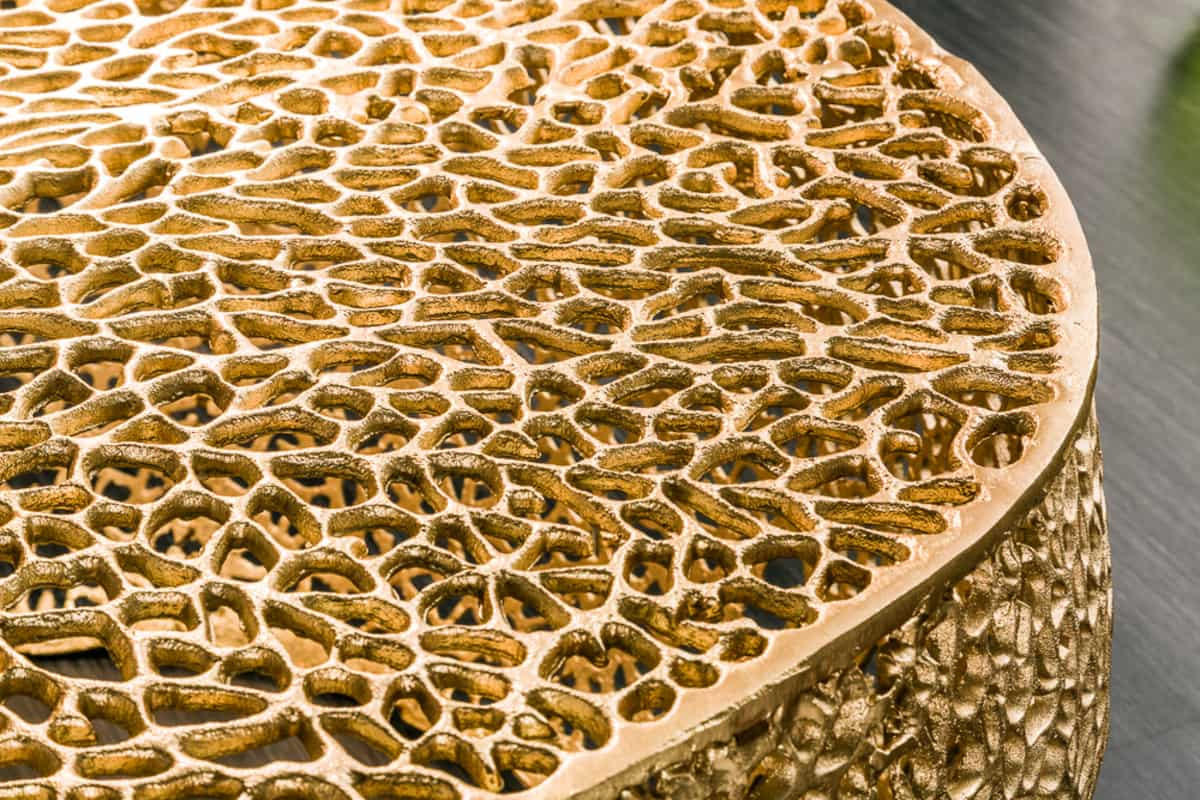 COUCHTISCH ABSTRACT LEAF Metall Gold 80 cm - Goldfarben, Metall (78/80/41cm) - riess-ambiente